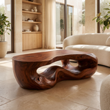 Kaelith Sculpted Solid Wood Coffee Table