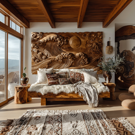 Kaelith Solid Wood Sculpted Wall Art - Timberustic Wall Art