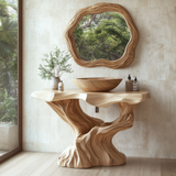 Kaelith Treeform Sculpted Solid Wood Freestanding Bathroom Vanity - Timberustic Freestanding Bathroom Vanity