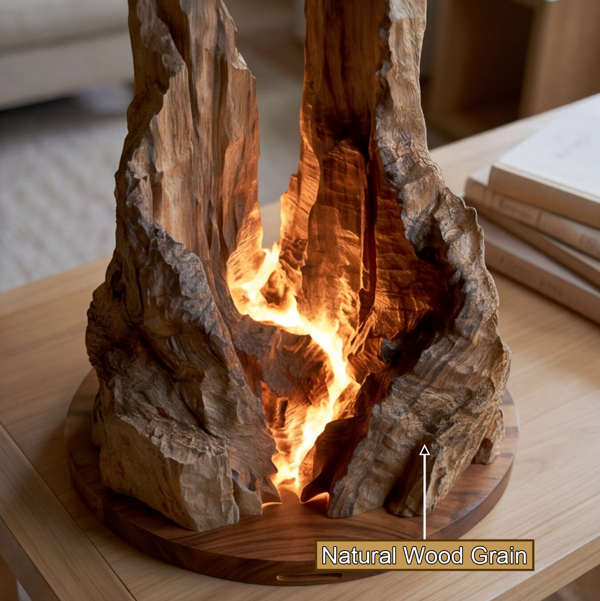 Kaelmont Sculpted Solid Wood Mountain Table Lamp SPA893618