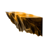 Kaelor Sculpted Solid Wood Mountain Floating Shelf Teak - Timberustic Floating Shelf