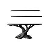 Kaelorin Live Edge Solid Wood Console Table with Shelves Black - Timberustic Console Table with Shelves