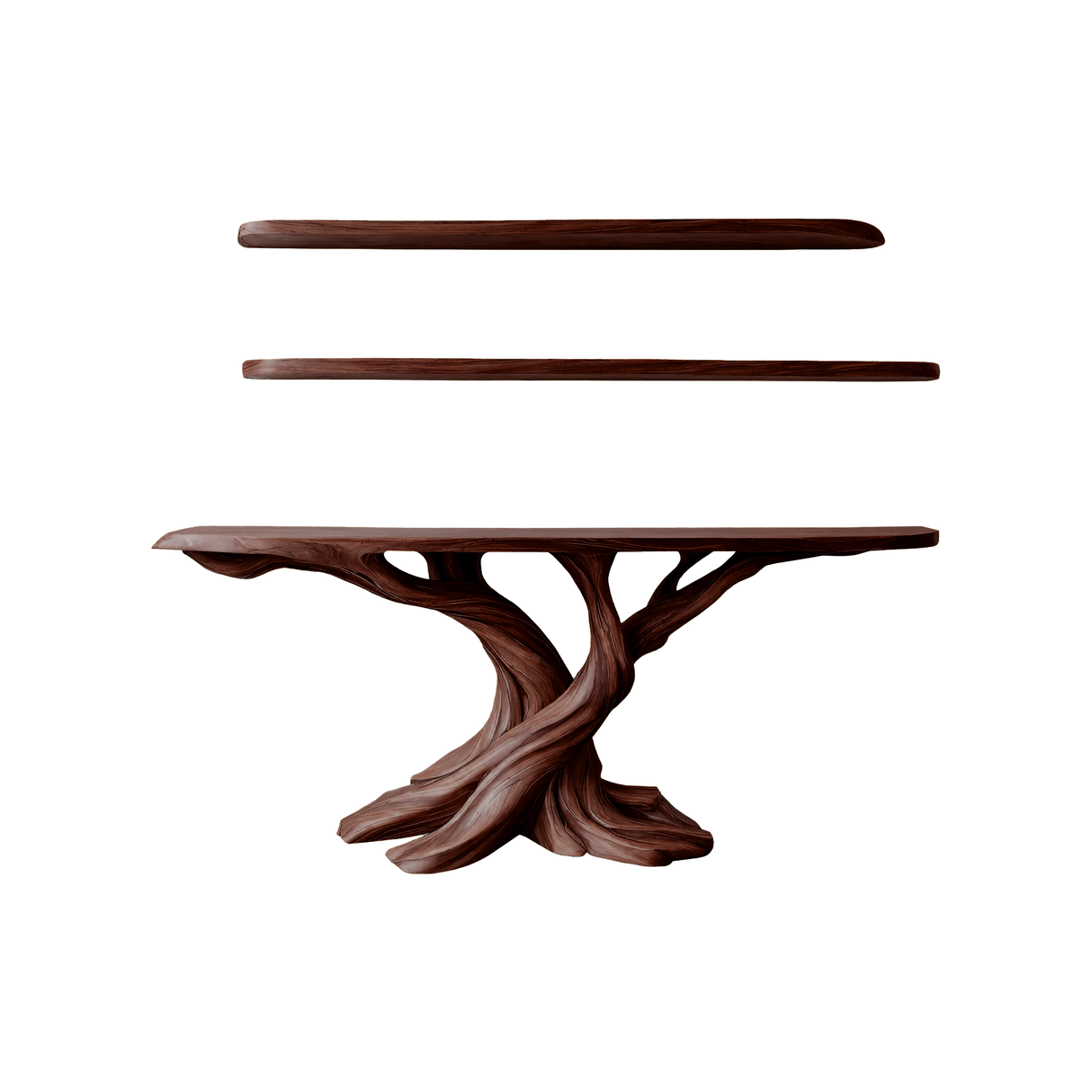 Kaelorin Live Edge Solid Wood Console Table with Shelves Dark Walnut - Timberustic Console Table with Shelves