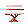 Kaelorin Live Edge Solid Wood Console Table with Shelves Mahogany - Timberustic Console Table with Shelves