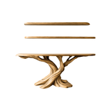 Kaelorin Live Edge Solid Wood Console Table with Shelves Natural Oak - Timberustic Console Table with Shelves