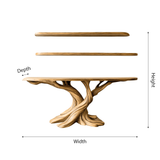 Kaelorin Live Edge Solid Wood Console Table with Shelves - Timberustic Console Table with Shelves