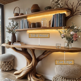 Kaelorin Live Edge Solid Wood Console Table with Shelves - Timberustic Console Table with Shelves