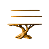 Kaelorin Live Edge Solid Wood Console Table with Shelves Teak - Timberustic Console Table with Shelves
