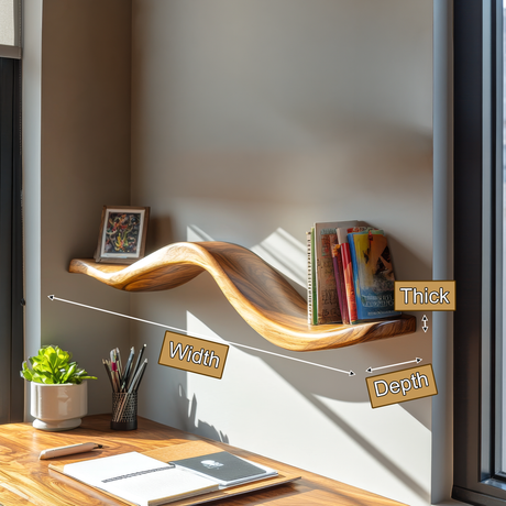 Kaelric Sculpted Solid Wood Floating Shelf SPA963598 - Timberustic Floating Shelf