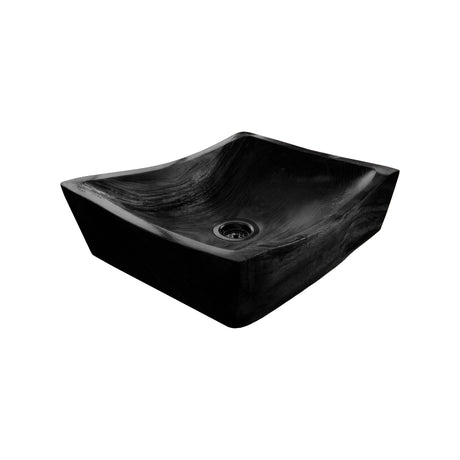 Kaelric Sculpted Solid Wood Vessel Sink Black - Timberustic Vessel Sinks