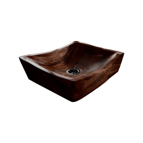 Kaelric Sculpted Solid Wood Vessel Sink Dark Walnut - Timberustic Vessel Sinks