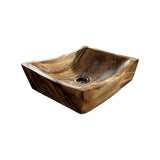 Kaelric Sculpted Solid Wood Vessel Sink Natural Oak - Timberustic Vessel Sinks