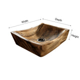 Kaelric Sculpted Solid Wood Vessel Sink - Timberustic Vessel Sinks