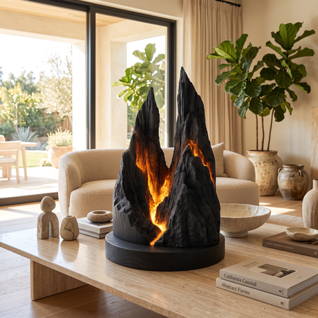 Kaelspire Sculpted Mountain Table Lamp Black - Timberustic Table Lamp