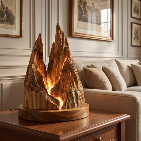 Kaelspire Sculpted Mountain Table Lamp Brown - Timberustic Table Lamp