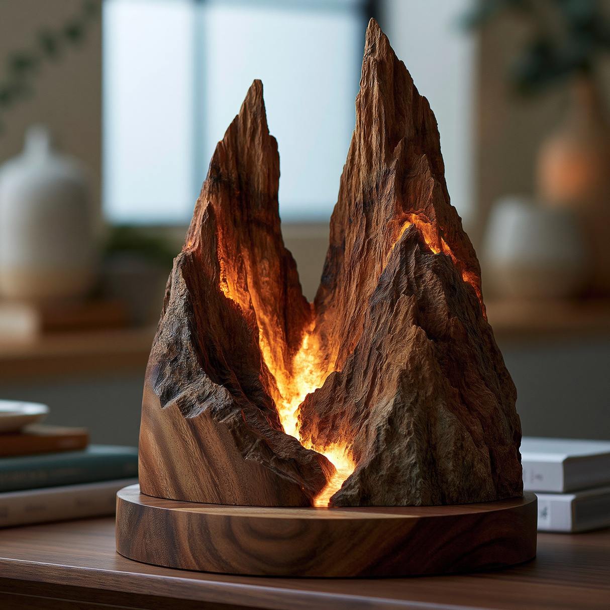 Kaelspire Sculpted Mountain Table Lamp - Timberustic Table Lamp