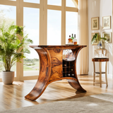 Kaelthor Handcrafted Solid Wood Bar Cabinet