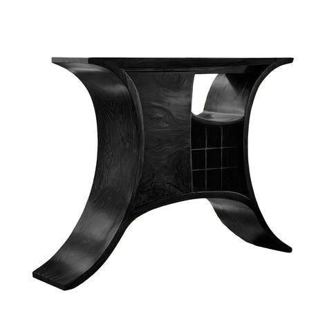 Kaelthor Handcrafted Solid Wood Bar Cabinet Black - Timberustic Bar Cabinet
