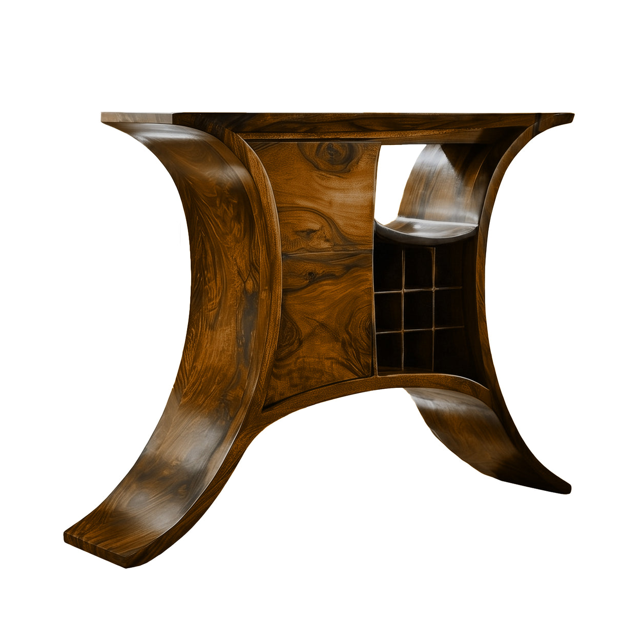 Kaelthor Handcrafted Solid Wood Bar Cabinet