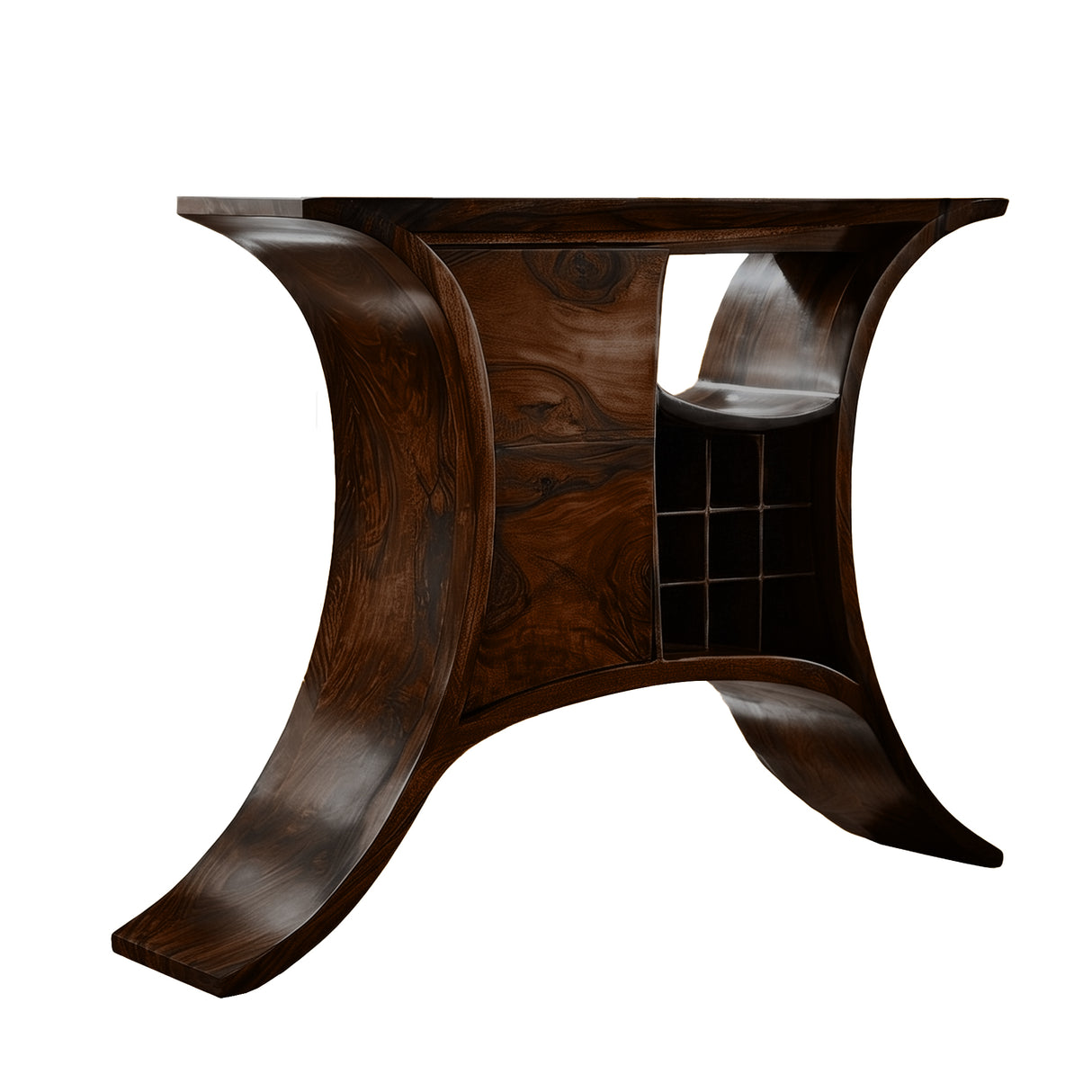 Kaelthor Handcrafted Solid Wood Bar Cabinet