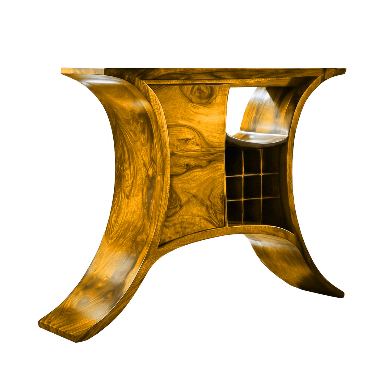 Kaelthor Handcrafted Solid Wood Bar Cabinet