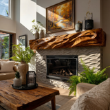 Kaelvorn Handcrafted Solid Wood Fireplace Mantel Shelf - Timberustic Fireplace Mantel Shelf