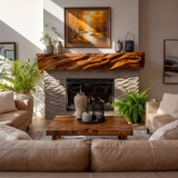 Kaelvorn Handcrafted Solid Wood Fireplace Mantel Shelf - Timberustic Fireplace Mantel Shelf
