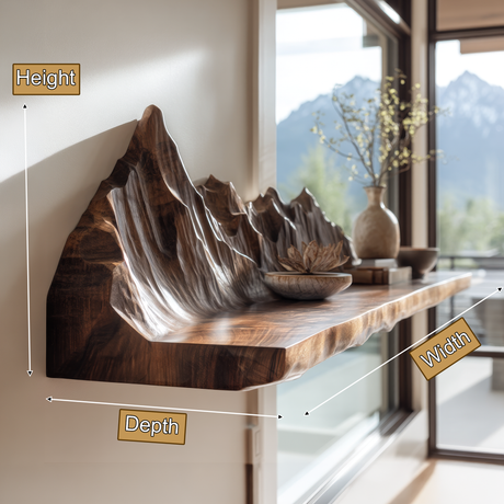 Kaelvorn Live Edge Solid Wood Mountain Floating Shelf SPA254893 - Timberustic Floating Shelf