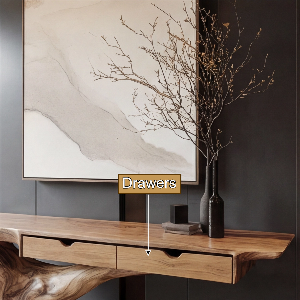 Kaelvorn Solid Wood Sculpted Console Table - Timberustic Console Table