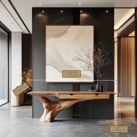 Kaelvorn Solid Wood Sculpted Console Table - Timberustic Console Table