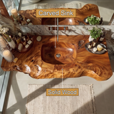 Kaelvyn Live Edge Solid Wood Floating Bathroom Vanity with Integrated Sink SPA254428 - Timberustic Floating Bathroom Vanity with Integrated Sink