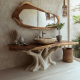 Kaevor Rootform Solid Wood Freestanding Bathroom Vanity SPA555566 - Timberustic Freestanding Bathroom Vanity