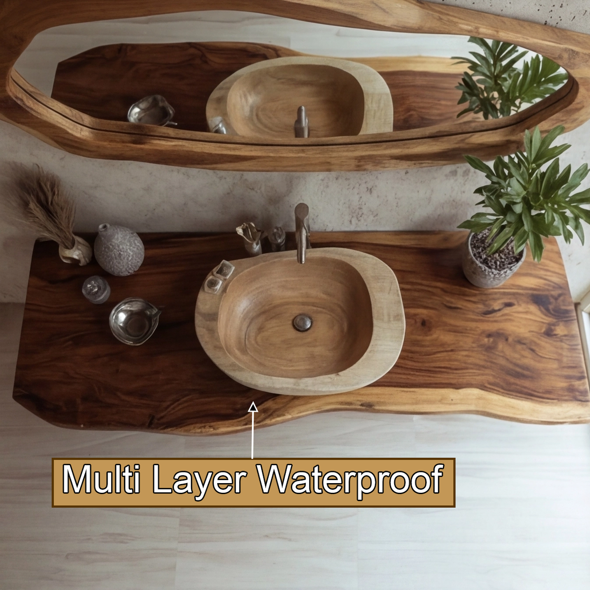 Kaevor Rootform Solid Wood Freestanding Bathroom Vanity SPA555566 - Timberustic Freestanding Bathroom Vanity