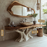 Kaevor Rootform Solid Wood Freestanding Bathroom Vanity SPA555566 - Timberustic Freestanding Bathroom Vanity