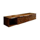 Kaevor Sculpted Solid Wood Floating Bathroom Vanity With Drawers Brown - Timberustic Floating Bathroom Vanity With Drawers
