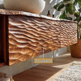 Kaevor Sculpted Solid Wood Floating Bathroom Vanity With Drawers - Timberustic Floating Bathroom Vanity With Drawers