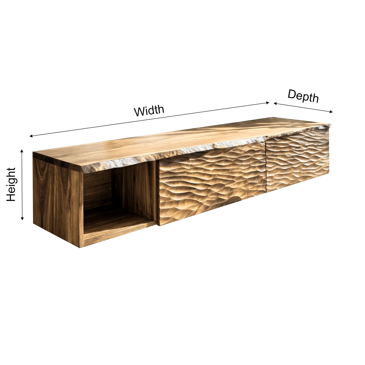 Kaevor Sculpted Solid Wood Floating Bathroom Vanity With Drawers - Timberustic Floating Bathroom Vanity With Drawers