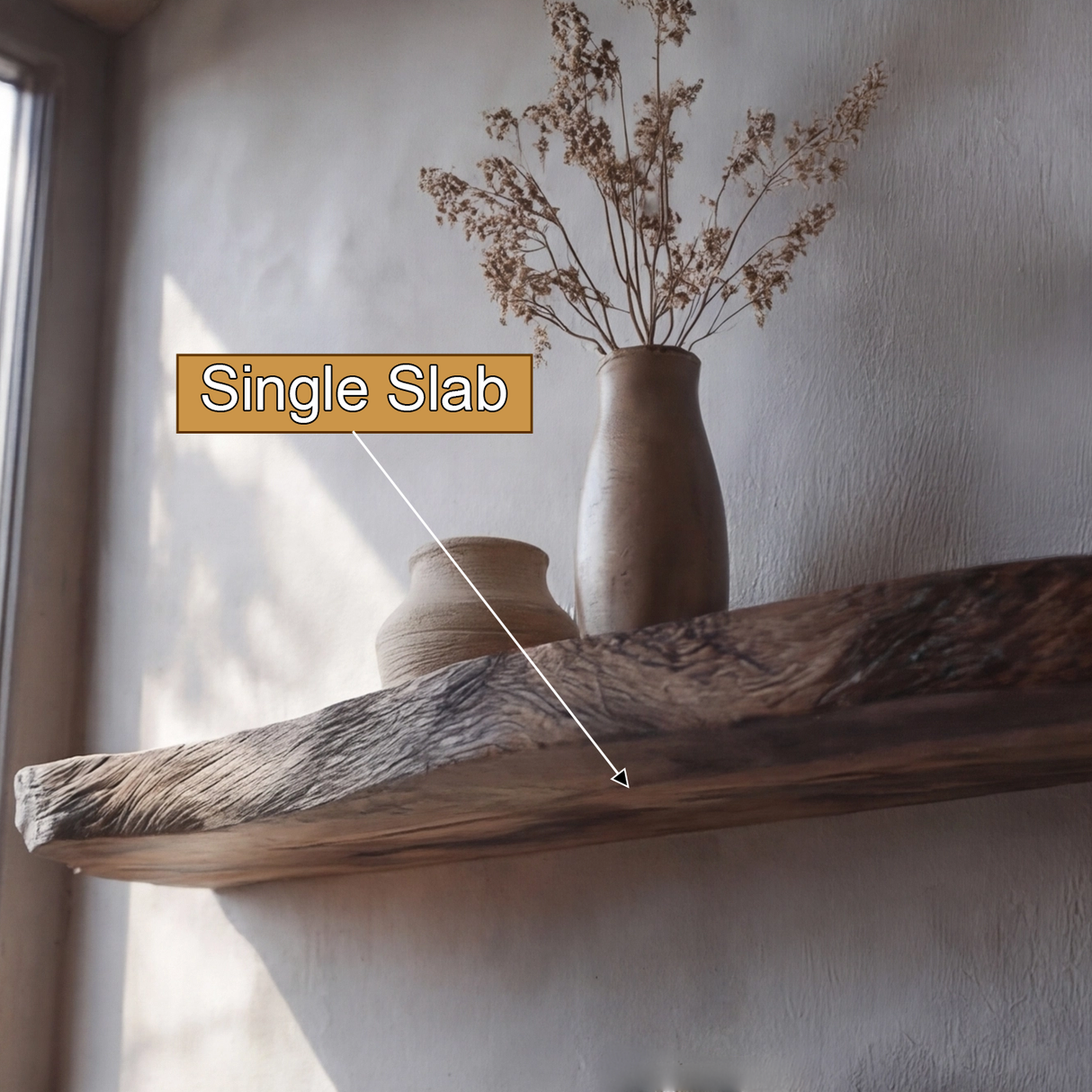 Kaldren Live Edge Solid Wood Floating Shelf SPA235332 - Timberustic Floating Shelf