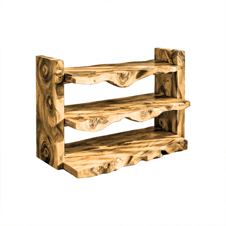 Kavaro Live Edge Solid Wood Shoe Rack Natural Oak - Timberustic Shoe Rack