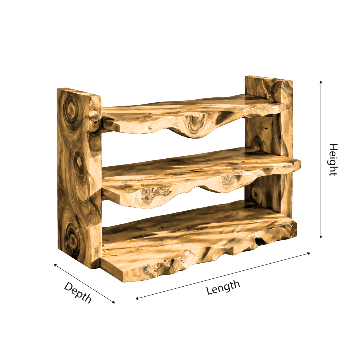 Kavaro Live Edge Solid Wood Shoe Rack - Timberustic Shoe Rack
