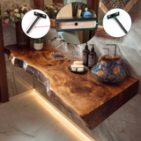 Kavero Handcrafted Live Edge Solid Wood Floating Bathroom Vanity with Integrated Sink SPA183672 - Timberustic Floating Bathroom Vanity with Integrated Sink