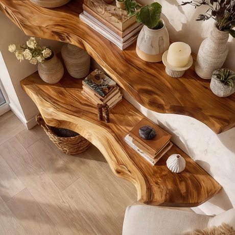 Kavion Live Edge Solid Wood Floating Shelf SPA486225 - Timberustic Floating Shelf