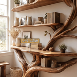 Kavion Sculpted Solid Wood Console Table with Shelves - Timberustic Console Table with Shelves