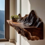 Kavren Sculpted Solid Wood Mountain Floating Shelf SPA983982 - Timberustic Floating Shelf