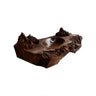 Kavros Sculptural Carved Solid Wood Floating Bathroom Vanity with Integrated Sink Dark Walnut - Timberustic Floating Bathroom Vanity with Integrated Sink