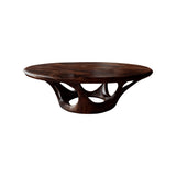 Kavryn Sculpted Solid Wood Round Coffee Table