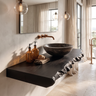 Kelvion Live Edge Solid Wood Floating Bathroom Vanity SPA514203 Black - Timberustic Floating Bathroom Vanity
