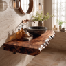 Kelvion Live Edge Solid Wood Floating Bathroom Vanity SPA514203 Brown - Timberustic Floating Bathroom Vanity