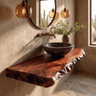 Kelvion Live Edge Solid Wood Floating Bathroom Vanity SPA514203 Mahogany - Timberustic Floating Bathroom Vanity