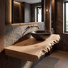 Kelvion Live Edge Solid Wood Floating Bathroom Vanity SPA514203 Natural Oak - Timberustic Floating Bathroom Vanity
